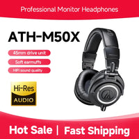 ATH-M50X Professional studio monitor headphones, black, professional grade, critically acclaimed, with removable cable