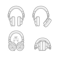 ATH-M50X Professional studio monitor headphones, black, professional grade, critically acclaimed, with removable cable