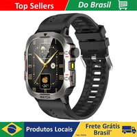 Smart Watch Men Sports Outdoor Fitness Tracker Flashlight Health Monitor 2.01 BT Call Smartwatch