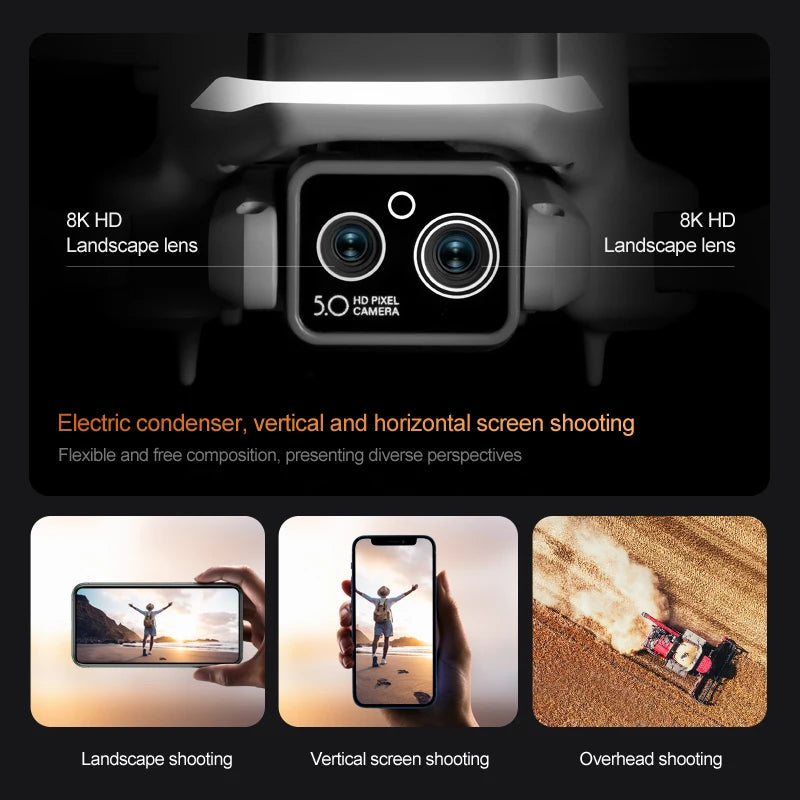 4DRC GPS Drone with 8K Camera  Dron 4k Professional Obstacle Avoidance WiFi FPV Drones Brushless RC Helicopter Gifts Toys M2 Pro