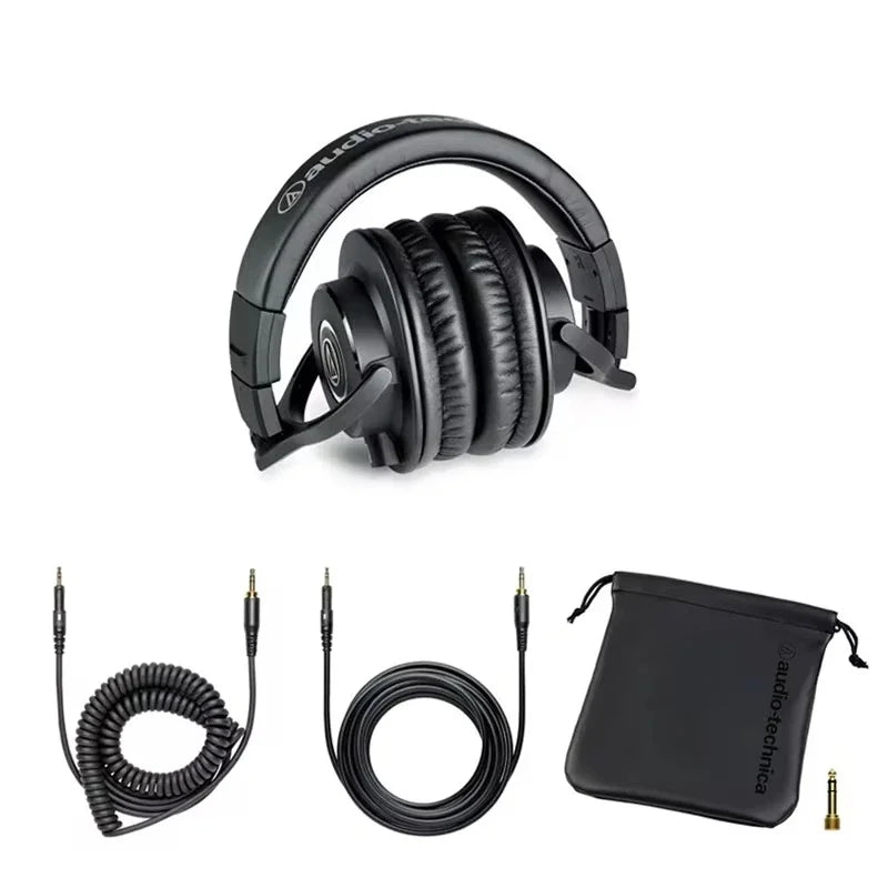 ATH-M50X Professional studio monitor headphones, black, professional grade, critically acclaimed, with removable cable
