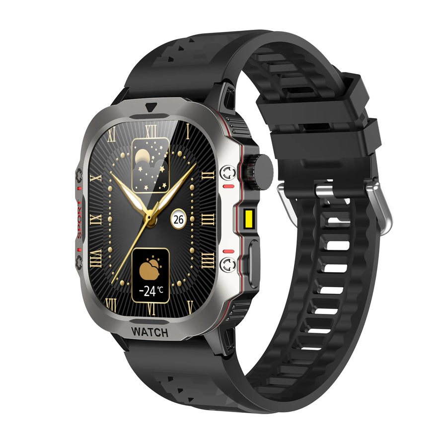 Smart Watch Men Sports Outdoor Fitness Tracker Flashlight Health Monitor 2.01 BT Call Smartwatch
