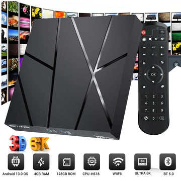 Android 13.0 H618 T95Pro Smart TV Box 4+ 128 GB Quad Core 6K HD Media Player WIFI 6 Set Top Box Bluetooth 5.0